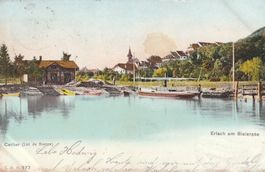 Ansichtskarte Erlach am Bielersee mit Stempel 25.VI.06