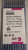 Wolfram-Elektrode WL15 3.2x175 gold Abicor Binzel 10 Stueck