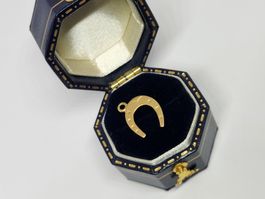 Gold 750 Miniatur-Gluecksbringer Hufeisen Charm, 0.53g geprü