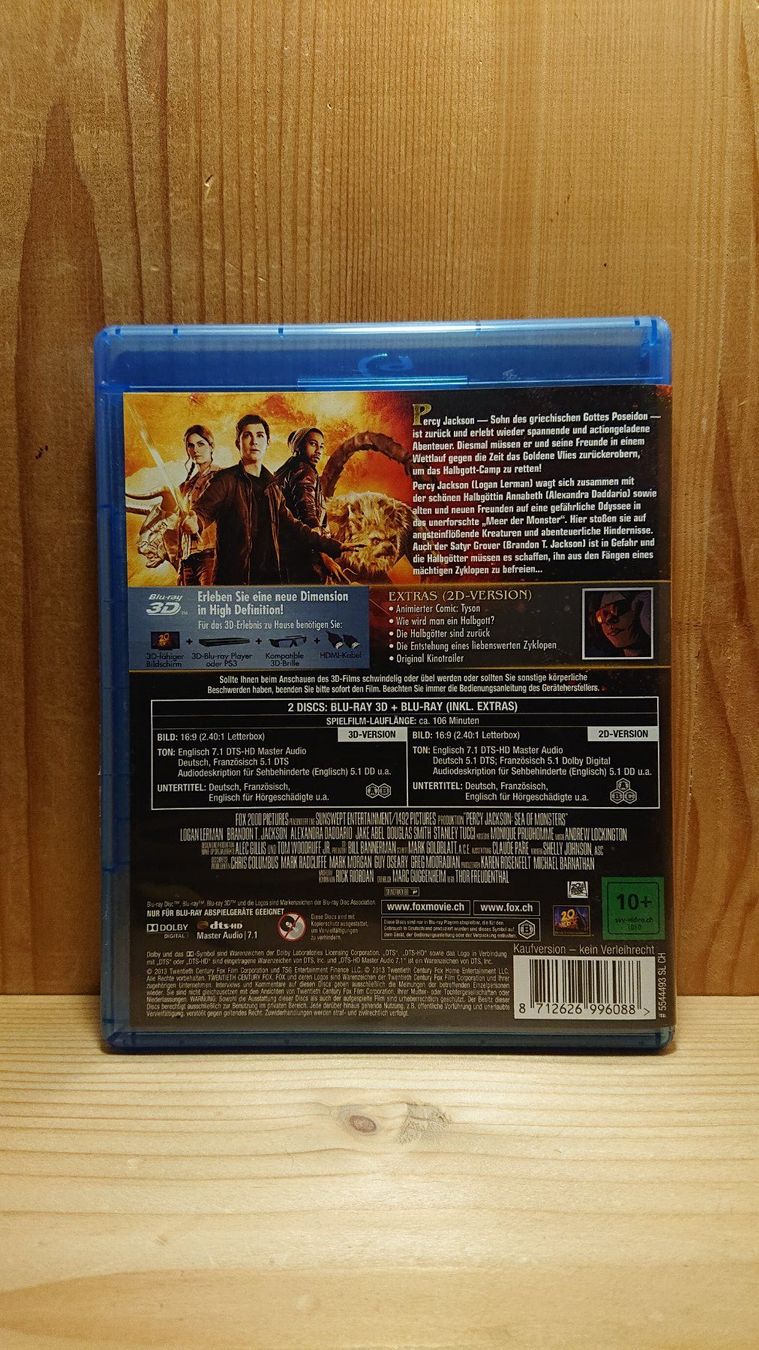 Tutti i DVDs: PERCY JACKSON Im Bann des Zyklopen in 3D Blu-Ray – Usato da Wilderswil venduto da Exebub 1