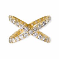 Alliance-Ring 14k Gelbgold Diamanten 3,22ct