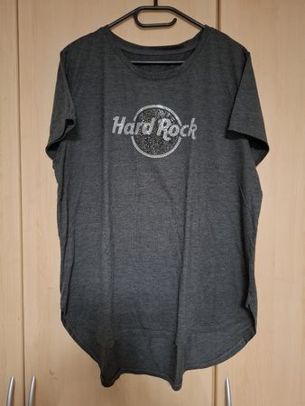 T-Shirt Gr. 40/L, Hard Rock Café, grau mit Glitzer