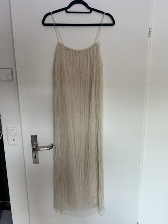 Kleid H&M Tüll goldpunkte Beige Grösse S neuwertig