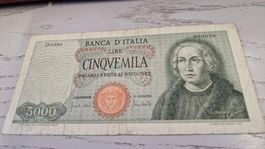 Italien 5000 Lire Banknote Banca d'Italia Columbus Schiff 