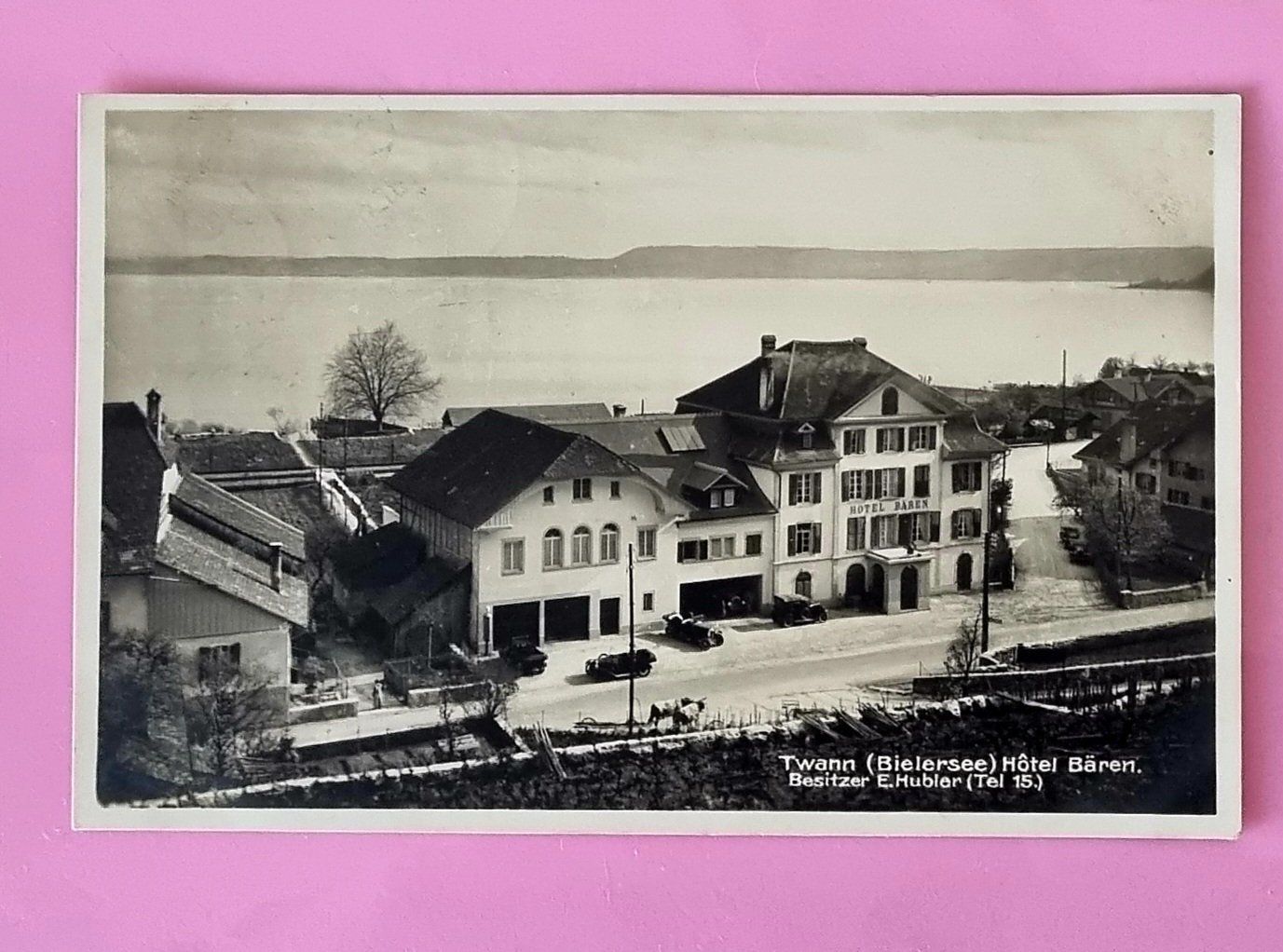 Cartoline postali: Twann - Hotel Bären - Bielersee - 1930 – Usato da Rothrist venduto da RROENK
