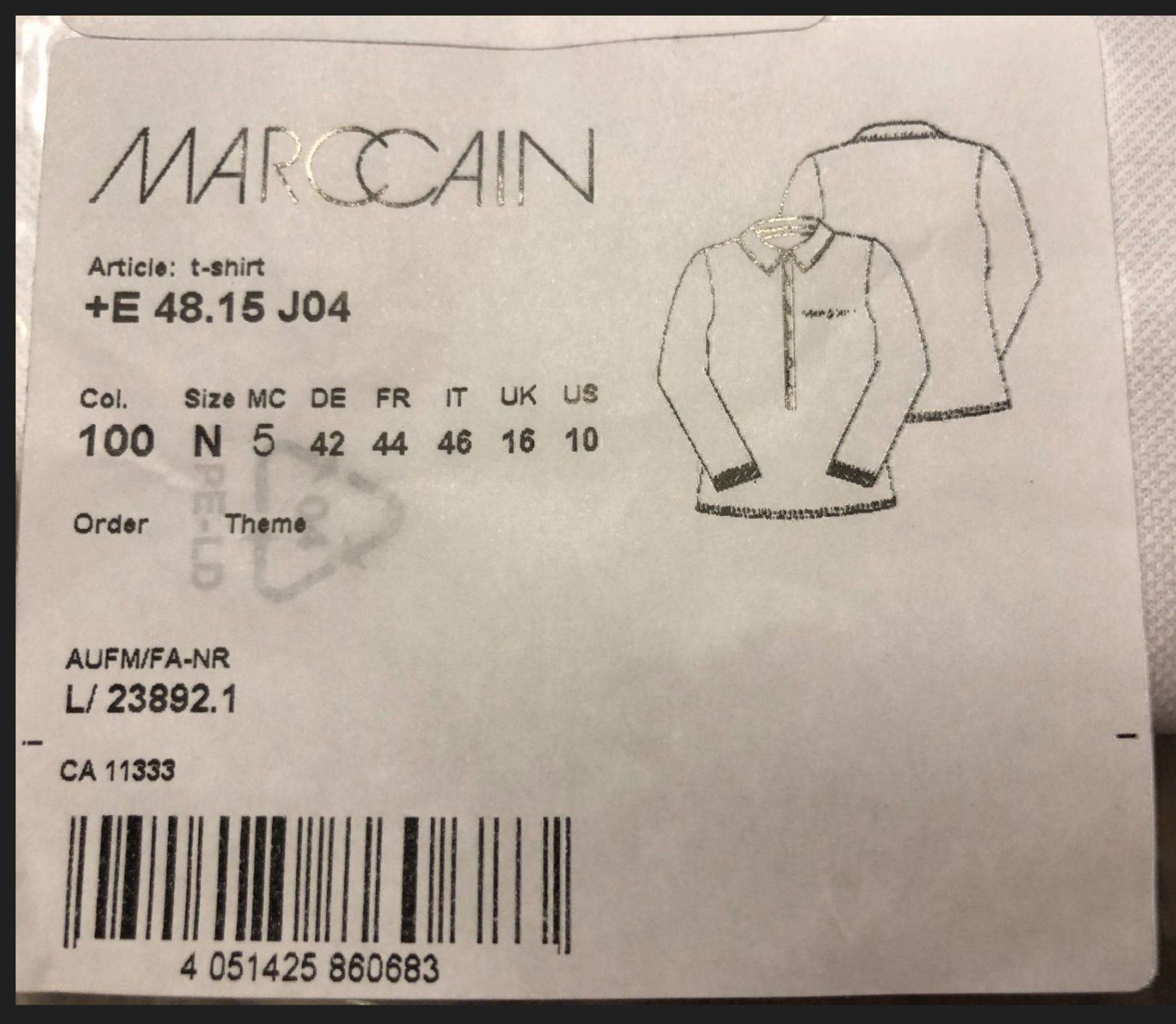 Marc Cain Magliette Polo: MARCCAIN PoloShirt Gr 5 42 graphit weiss – Nuovo e nell'imballaggio originale da Volketswil venduto da praxis12 2