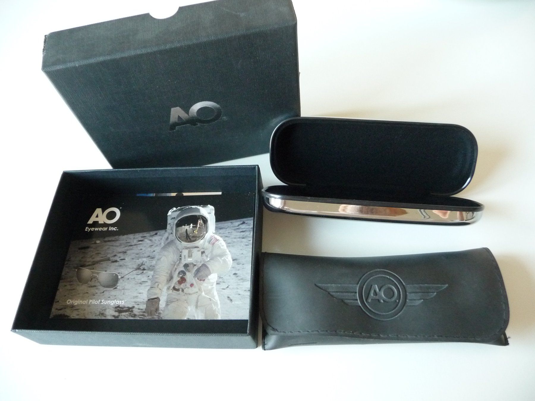 Occhiali & Lenti: KLASSIKER American Optical Original Pilot 55mm black grau.Gl – Nuovo e nell'imballaggio originale da Winterthur venduto da ricofly 1