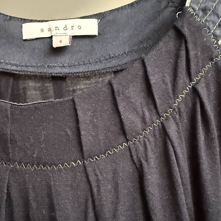 T-shirt: SANDRO Longshirt, Gr. T1, schwarz  – Usato da Basel venduto da AMV_14a 2