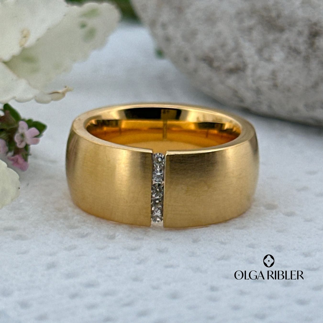 Olga Ribler Bagues: Statement Ring Edelstahl - matt - Grösse 62 – Neuf (Voir description) à Luzern par Schmuckoutlet
