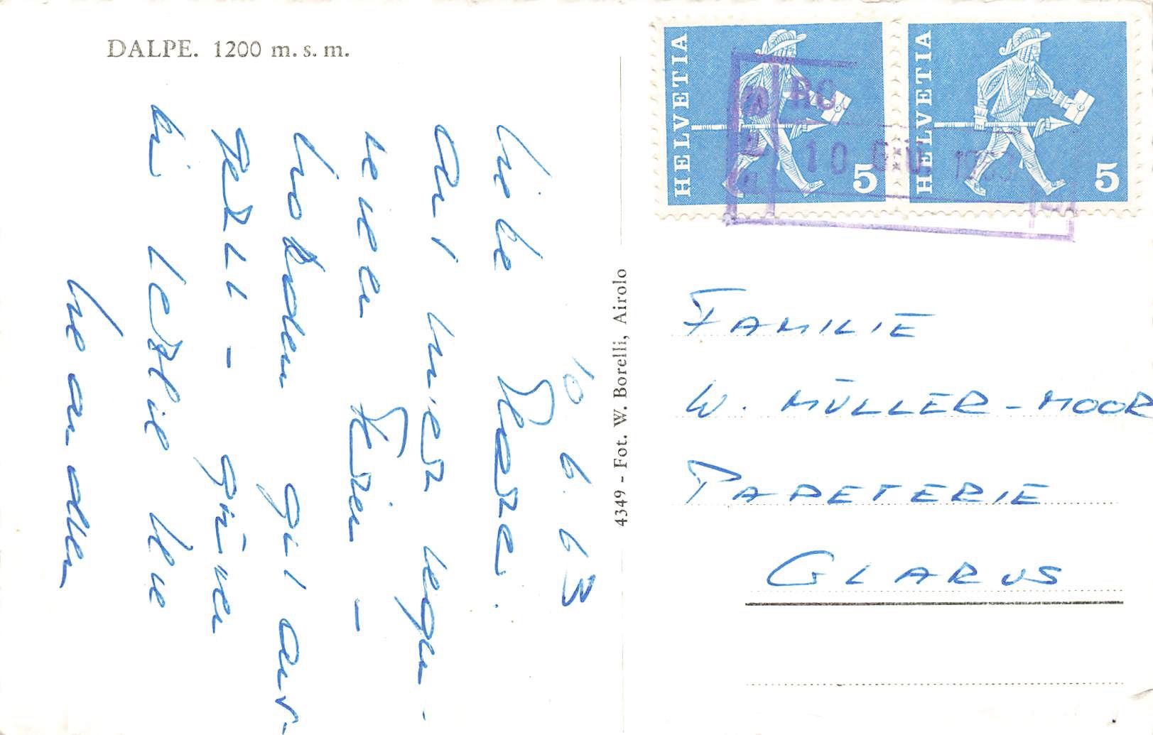 Cartoline postali: Dalpe TI panorama Leventina – Usato da Biasca venduto da Blenio71 1