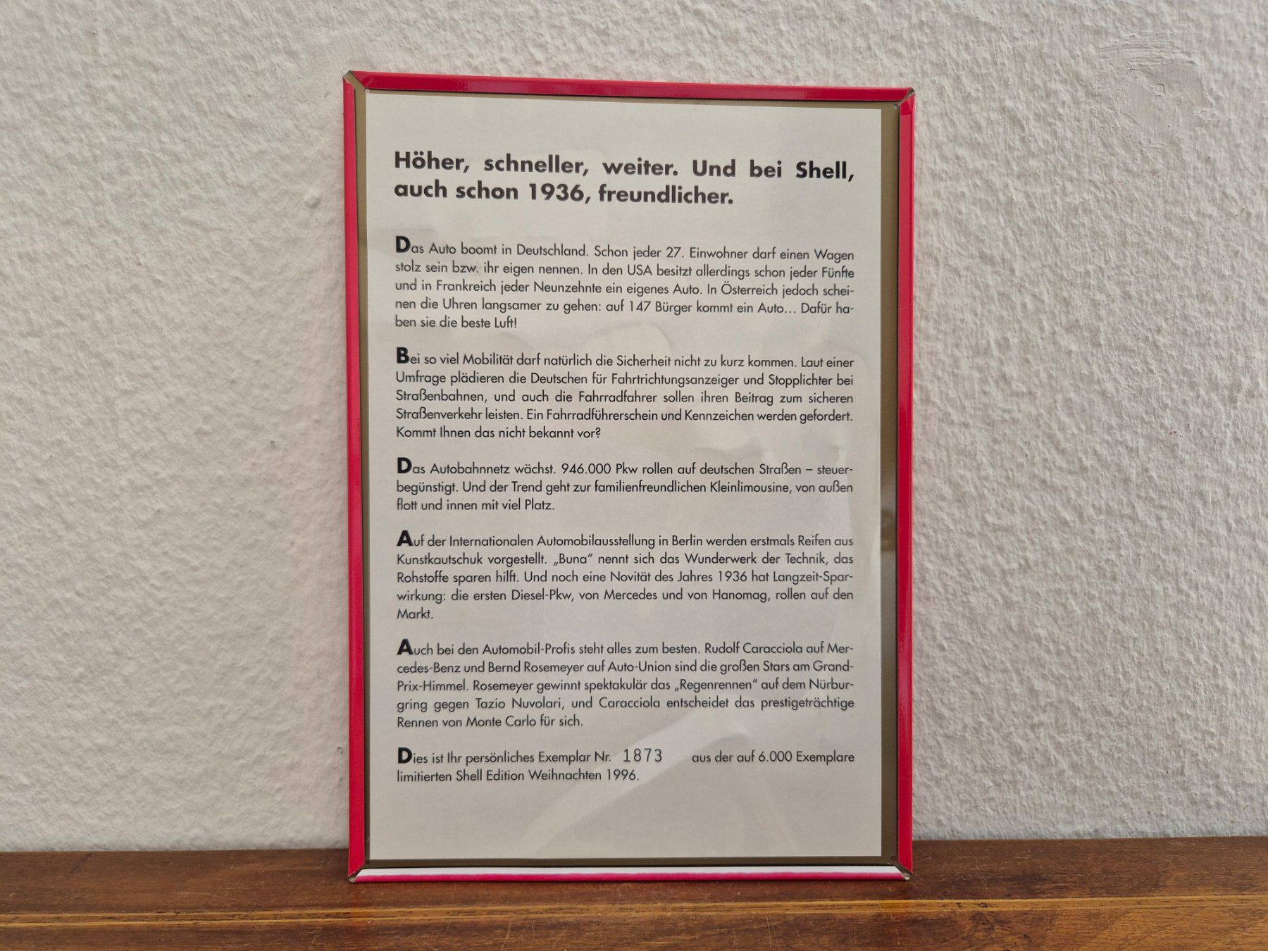 Shell Schilder: Blechschild Shell Tankstelle Tanksäule Limitiert 1996 Blech – Gebraucht aus Schaffhausen von pfanis09 6