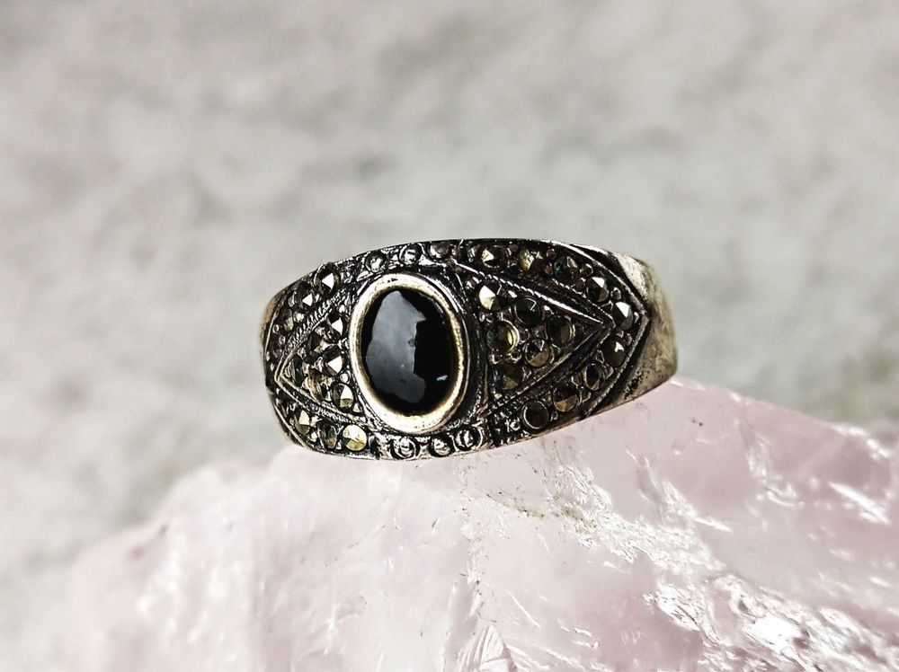 Ring Silber 925 mit schwarzem Stein Kaufen auf Ricardo