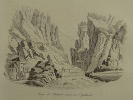SCHLUCHT VON STALVREDO, GOTTHARD, STAHLSTICH 1836