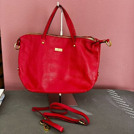 Vittoria Veneta Hand-/Umhängetasche Shopper Leder rot