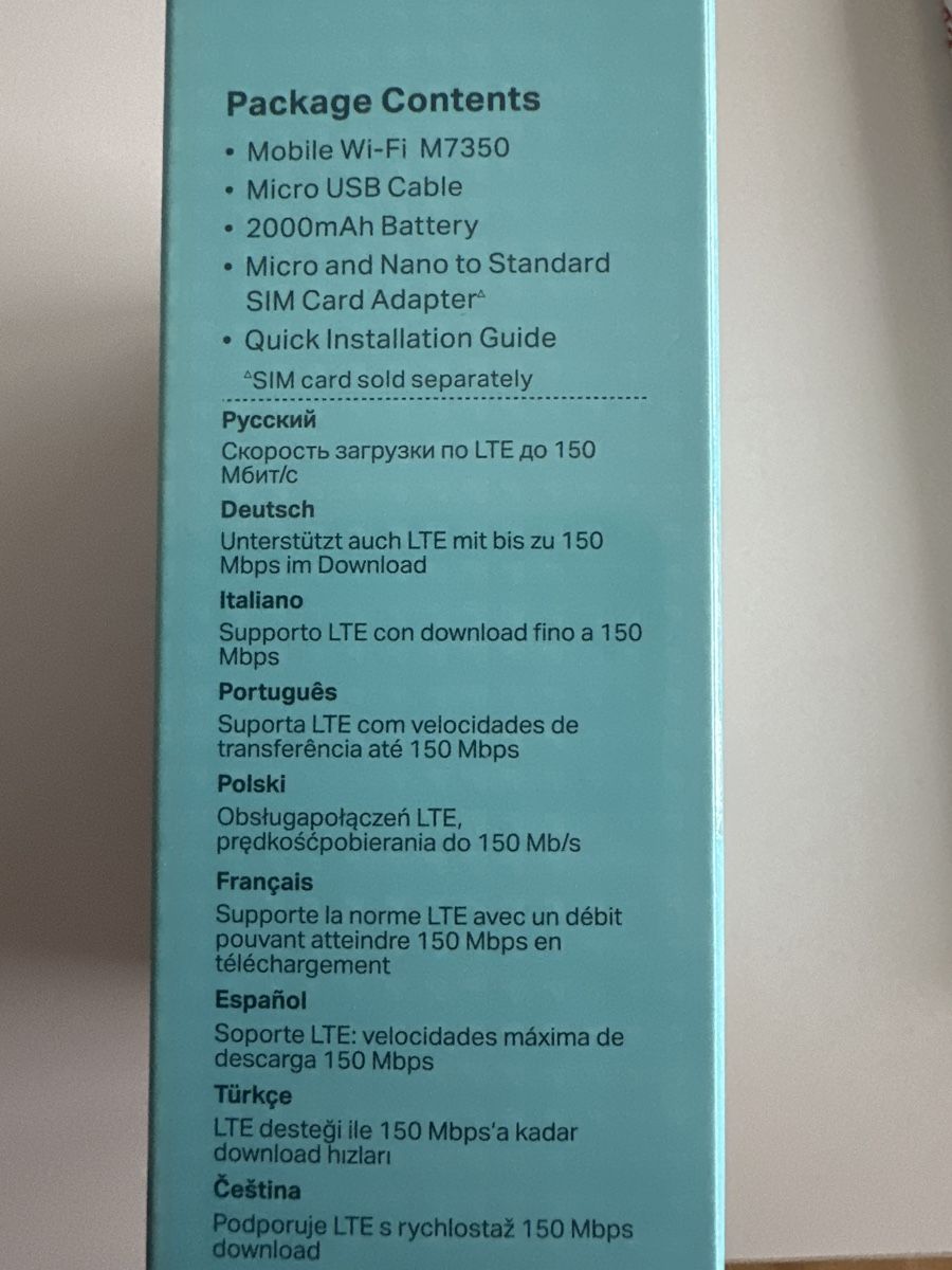 TP-Link Modem & Router: Tp-link 4G LTE M7350 – Usato da Kienberg venduto da myormi80 2