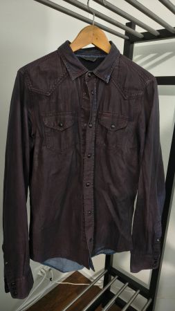Diesel Jeans-Hemd mit Spezieller Farbe und Leder-Touch