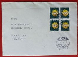 ST MORITZ SSTP. OLYMPISCHE WINTERSPIELE W25 VIERERBLOCK 1948