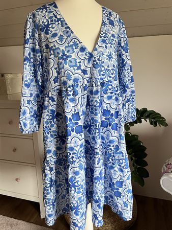 Blaues Sommerkleid Gr. M Odel - luftig leicht