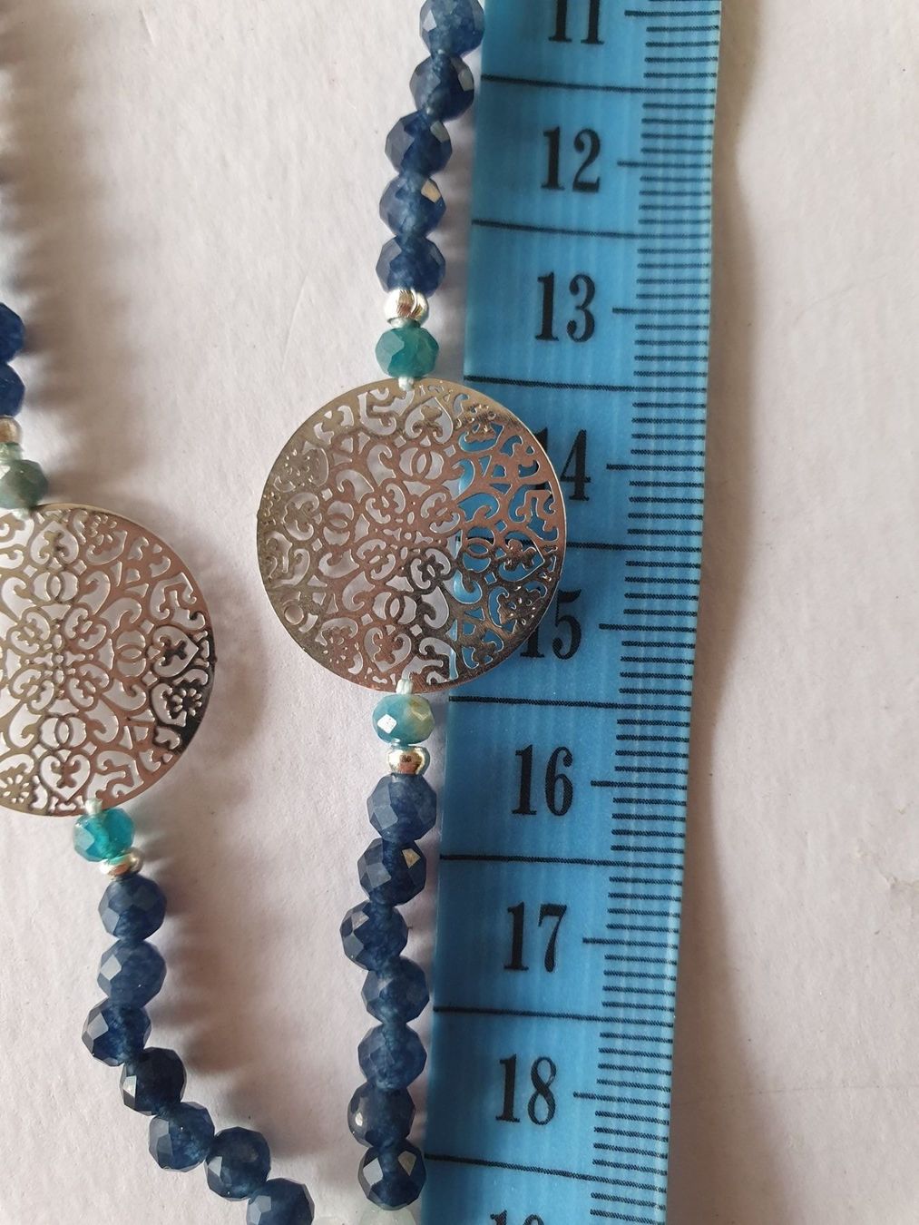 Ketten: Elegant Kette. Saphir, Morganit und Perle – Neu (gemäss Beschreibung) aus Benglen von Meercat3 6