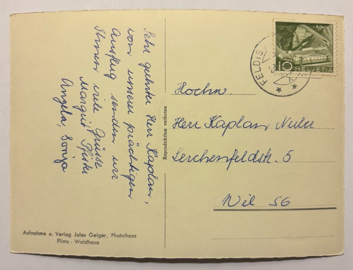 Ansichtskarten: Ansichtskarte Veulden / Feldis – Gebraucht aus Luzern von Balbel 1