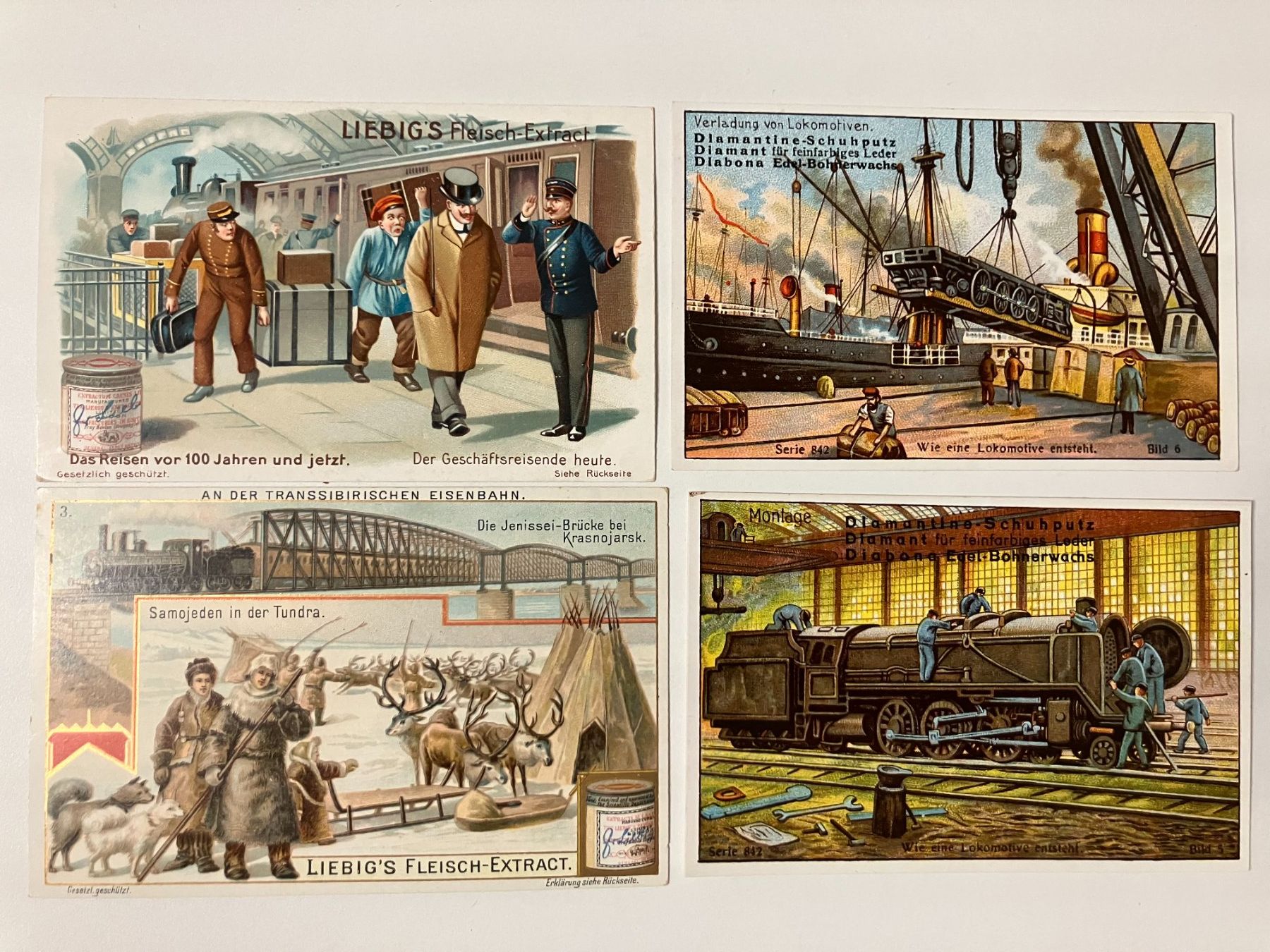 Cartoline postali: Litho Bildkarten, Motiv Eisenbahn, 4 Stk. – Usato da Würenlos venduto da Eulenpostuhu