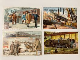 Litho Bildkarten, Motiv Eisenbahn, 4 Stk.