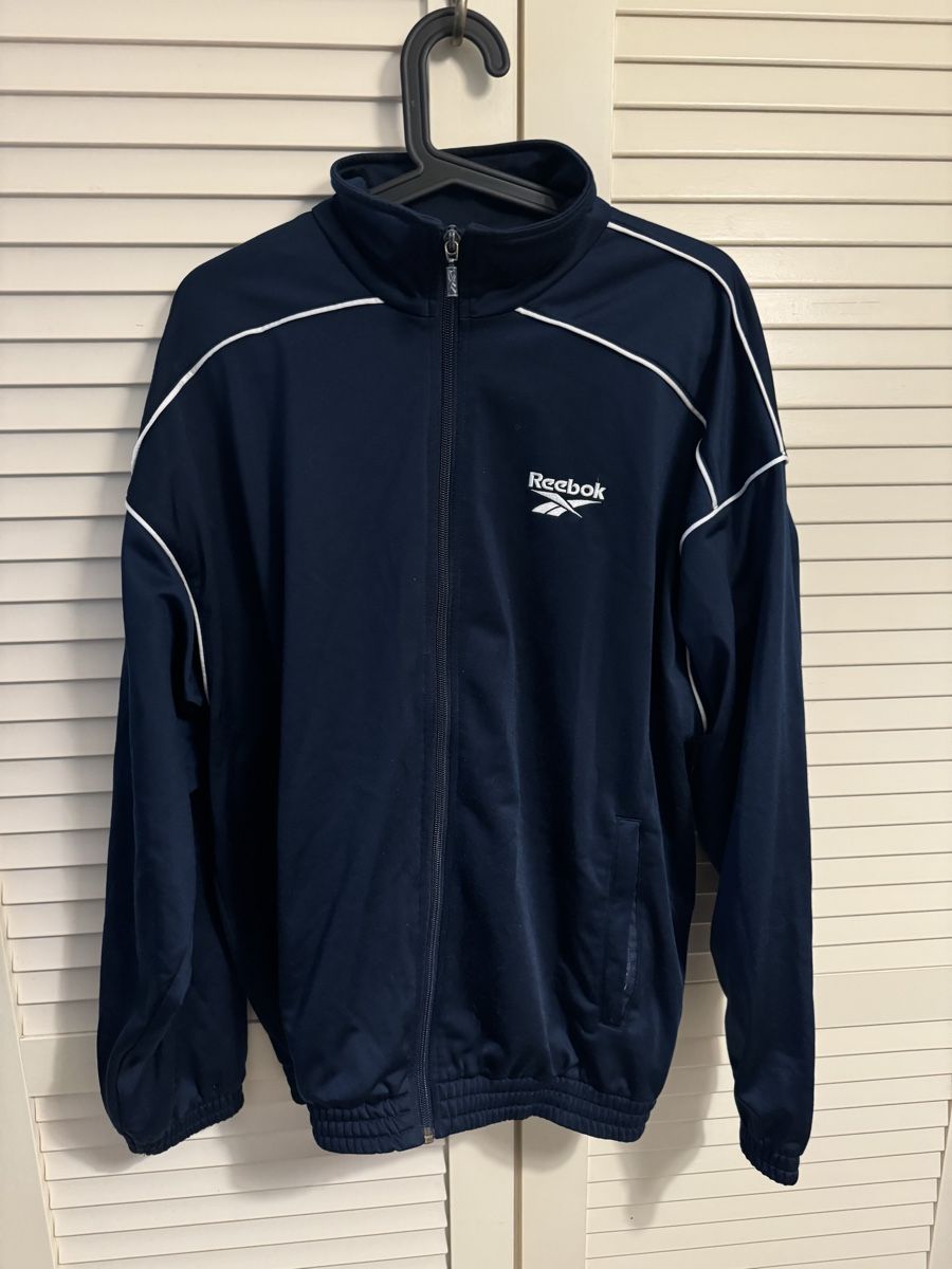 Reebok Giacche: Vintage Reebok Track Jacket Navy Blue Size M – Usato da Zürich venduto da Andriy_Zurich