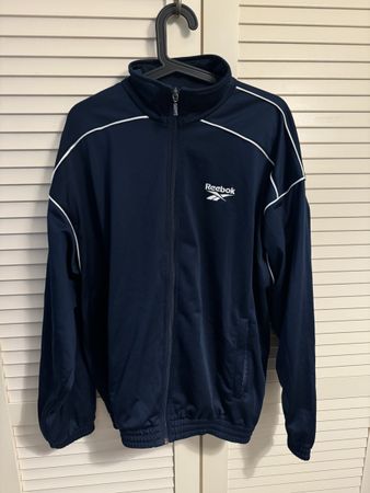 Vintage Reebok Track Jacket Navy Blue Size M
