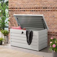 Aufbewahrungsbox wasserdicht 380L Gartenbox Auflagenbox weiß