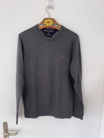 Tommy Hilfiger Pullover, Gr. M, Grau, silk – Top Zustand!