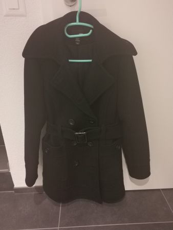 Winter Mantel, schwarz, Grösse 38
