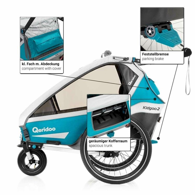 Qeridoo® Housse pour remorque de vélo enfant, 2020