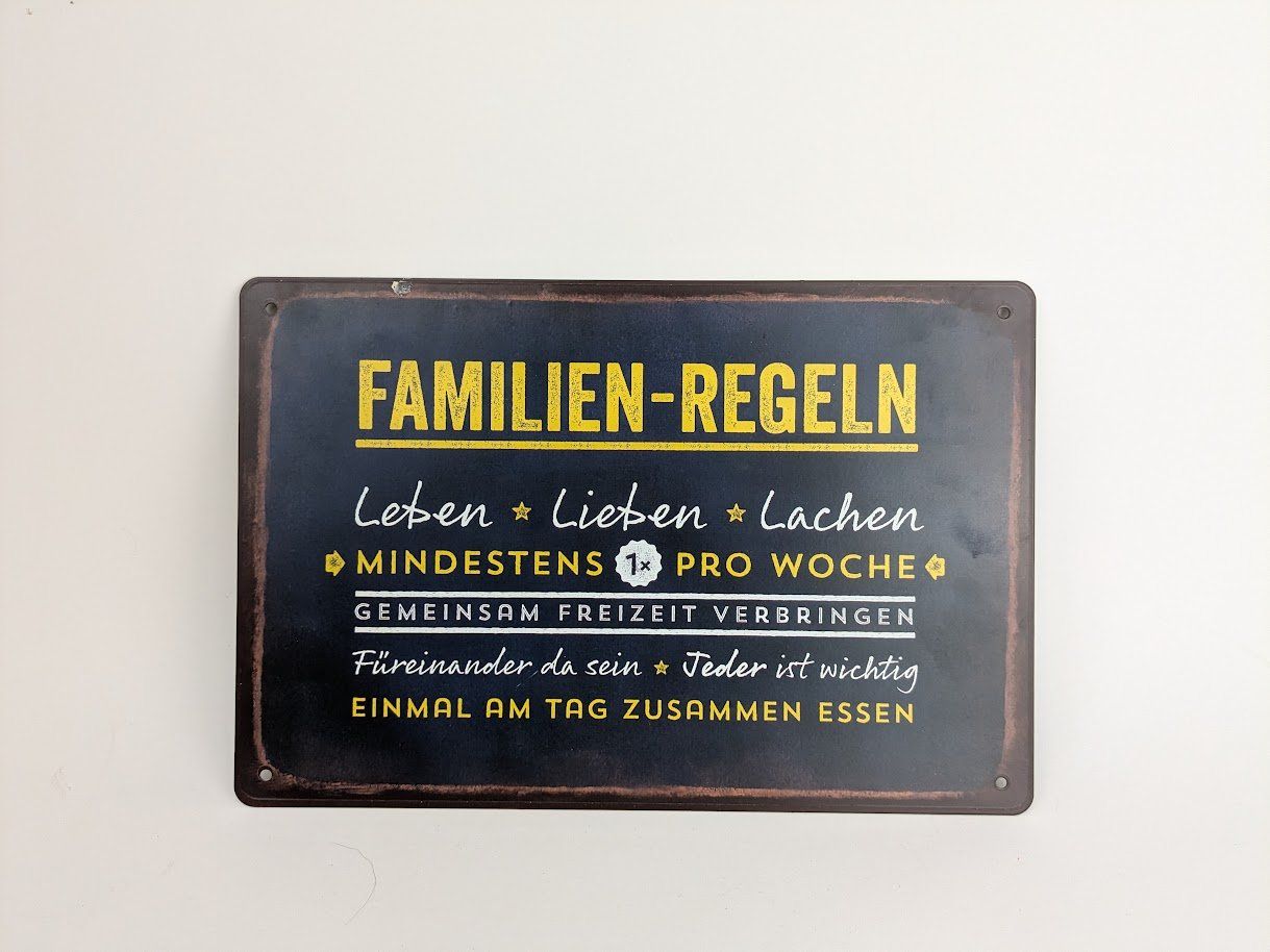 Schilder: DEKO SCHILD - Familienregeln – Gebraucht aus Thun von Restwert_Thun