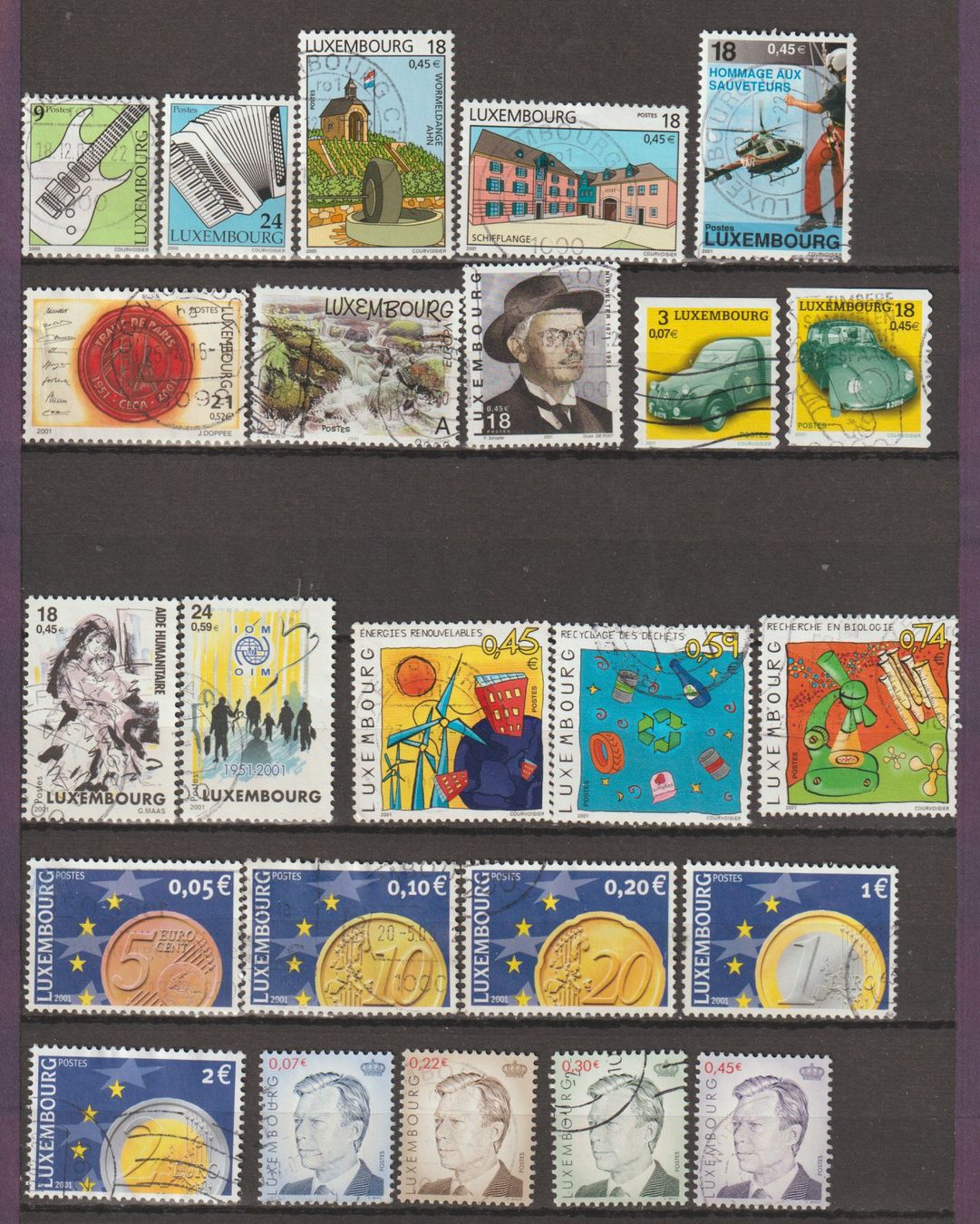 Tutti i francobolli: Luxembourg: Timbre Collection, Divers Sujets – Usato da Crans-Montana venduto da kira56