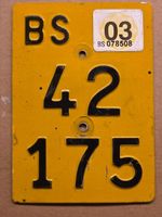 Velonummer BS 03 gelb Mofanummer Plaque Mofa
