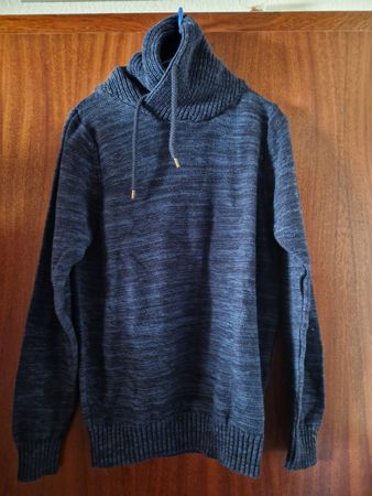 Pull Springfield col montant bleu chiné taille S