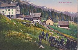 AK All'Acqua panorama con truppe dell'esercito, inizio 1900