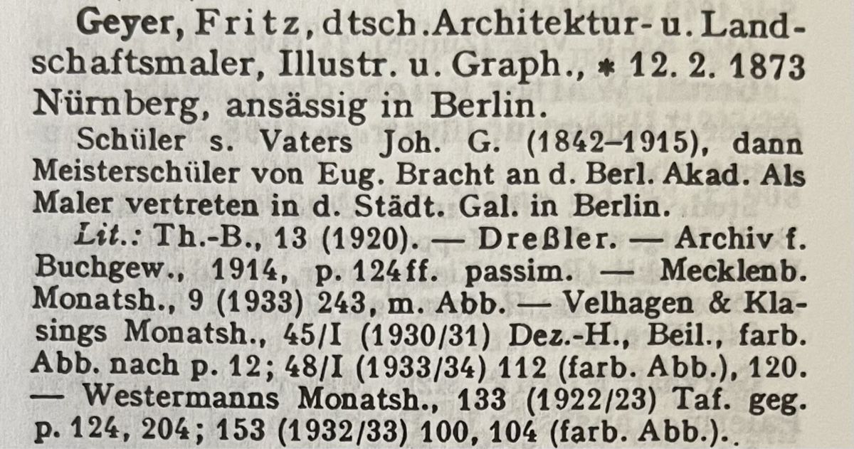 Gemälde: Fritz GEYER (1873-1949) – Gebraucht aus Grosshöchstetten von Perle1951 4