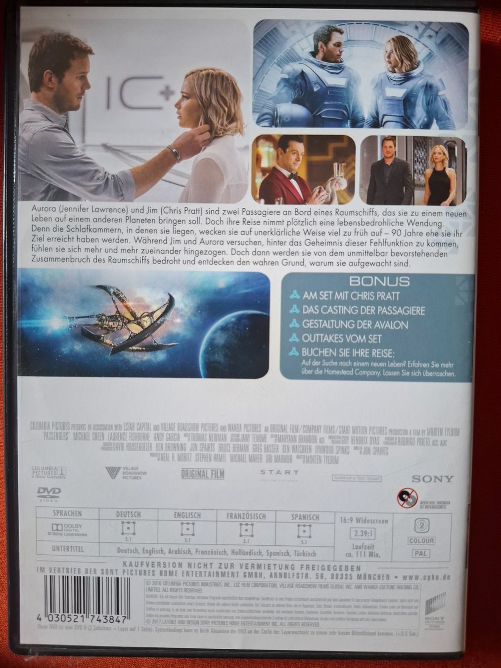 Tutti i DVDs: DVD Passengers mit Jennifer Lawrence & Chris Pratt – Usato da Eiken venduto da Lashar 1