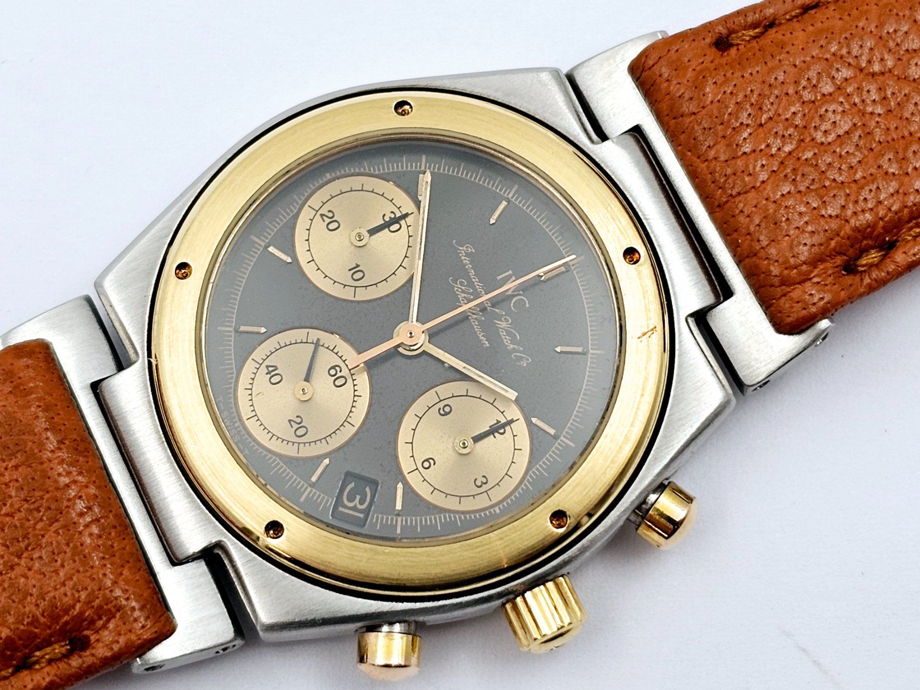 IWC Ingenieur 3733 Chronograph Stahl Gold Herren Quarz (Usato) a