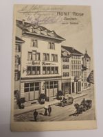 Alte Ansichtskarte Hotel Rose Baden, gelaufen 1916 R31