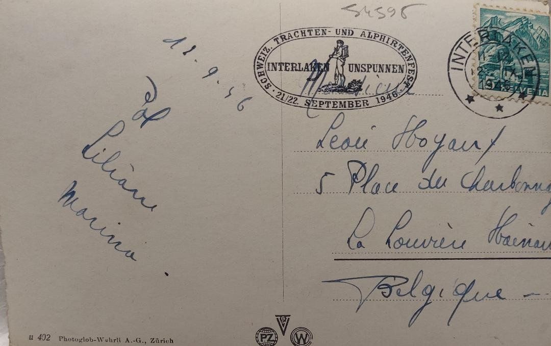 Cartoline postali: SCHYNIGE  PLATTE  BAHN  -  1946 – Usato da Delémont venduto da Domdom1 1