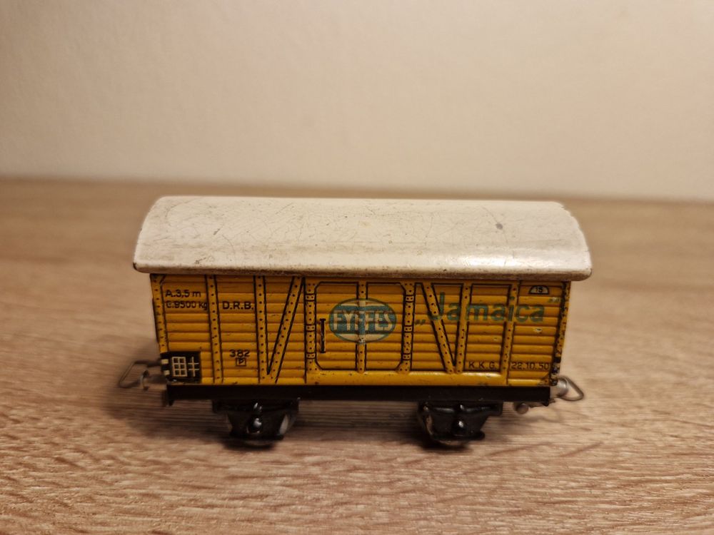 3 Wagons Couverts Marklin HO – Métal, Essieux Jamaïca, Ancien, Réf 382