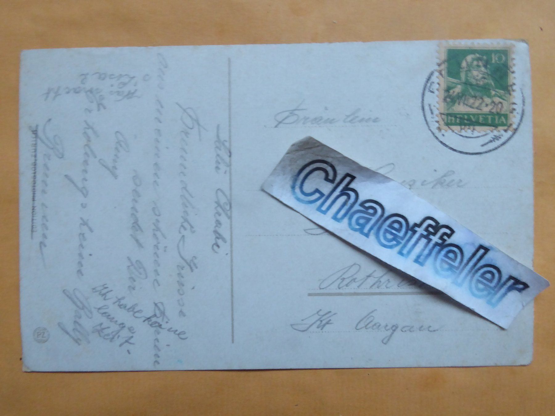 Cartoline postali: v 258 Brunnen  1922 – Difettoso da Zürich venduto da Chaeffeler 1