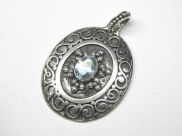 Vintage Anhänger Silber 925 + MP Topas blau