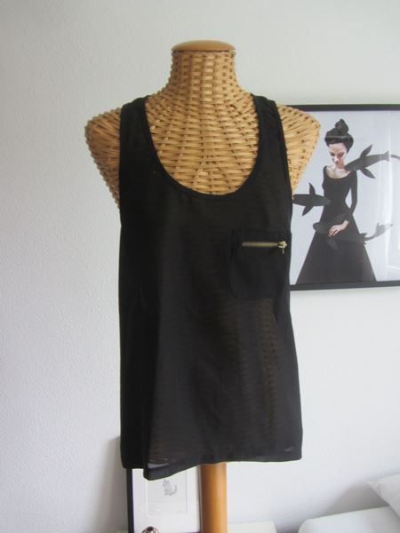 Top: Chiffon Top schwarz transparent - S – Usato da Zürich venduto da Diazaio