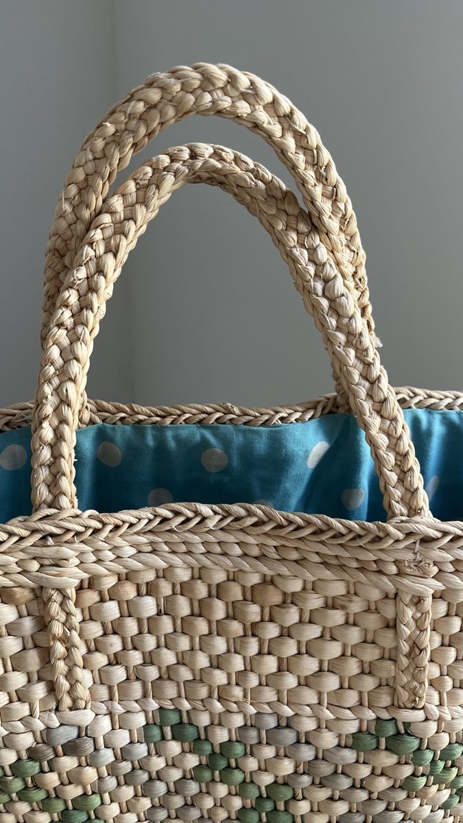 Altro per la casa: VINTAGE HANDMADE RAFFIA GREEN MAXI BAG – Usato da Lugano venduto da yul_fhg2 5