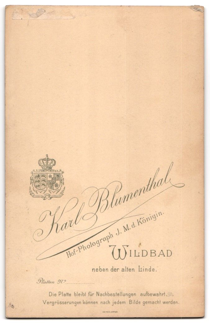 Fotografie & Manifesti: Fotografie Karl Blumenthal, Wildbad, der – Usato da Berlin venduto da bartko-reher 1