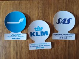 3 x Douglas DC-10 Sticker / Kleber europa Airliners