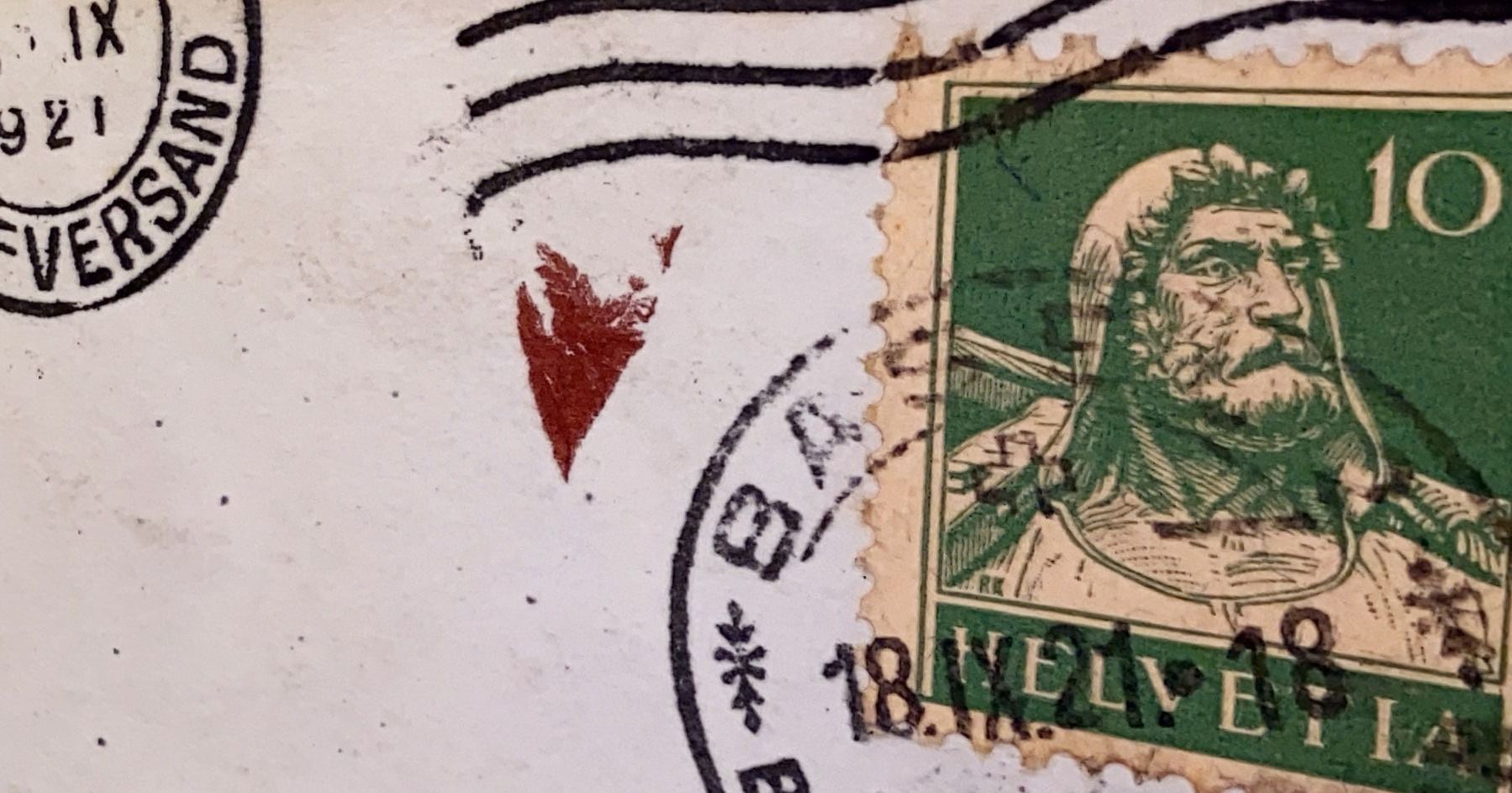 Cartoline postali: Postkarte Basel Münster 1921 – Usato da Oberägeri venduto da Nussbi6 3